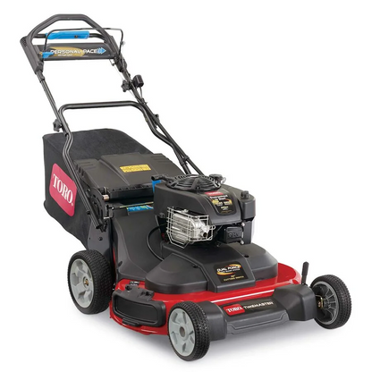 Casavibeo Toro TimeMaster 21199 30-inch gas self-propelled lawn mower with 223cc engine, shown in the image.