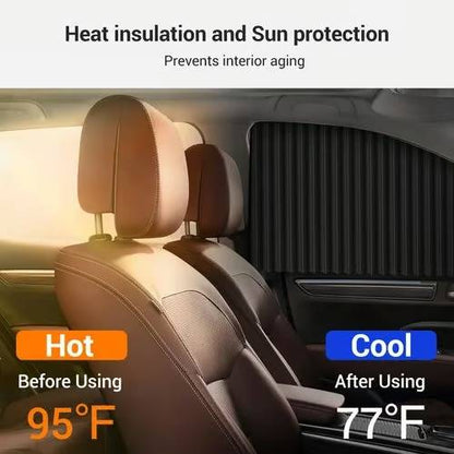 Belro car window shades accessory showing dark tinted panels designed to block sunlight and reduce glare in vehicles.