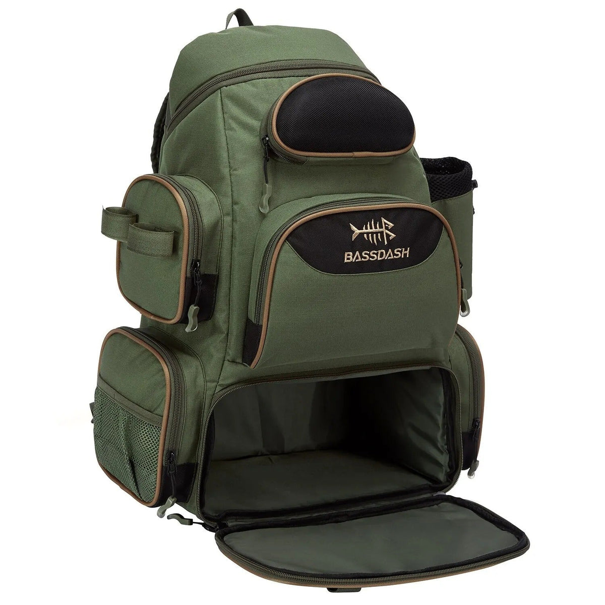 Belro waterproof fishing tackle backpack with multiple compartments and adjustable straps, designed for outdoor fishing trips.