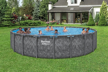 Casavibeo Bestway APX 365 22-foot round above ground swimming pool set with pump and ladder, water-filled and ready for use