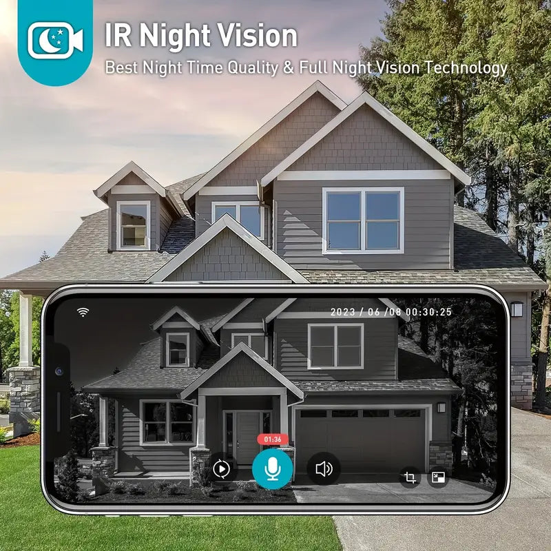 Belro wireless Wi-Fi video doorbell mounted outside, showing camera and sleek design for smart home security.