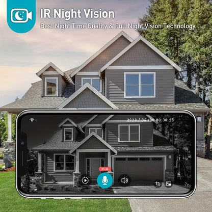 Belro wireless Wi-Fi video doorbell mounted outside, showing camera and sleek design for smart home security.