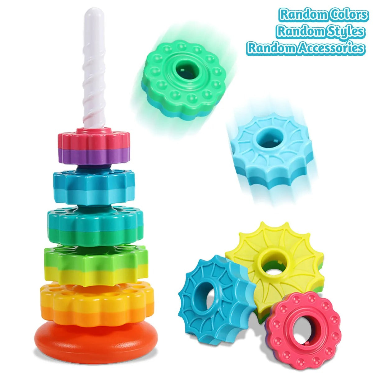 Belro stacking toys designed for children, featuring colorful, interlocking pieces in a playful, educational display.