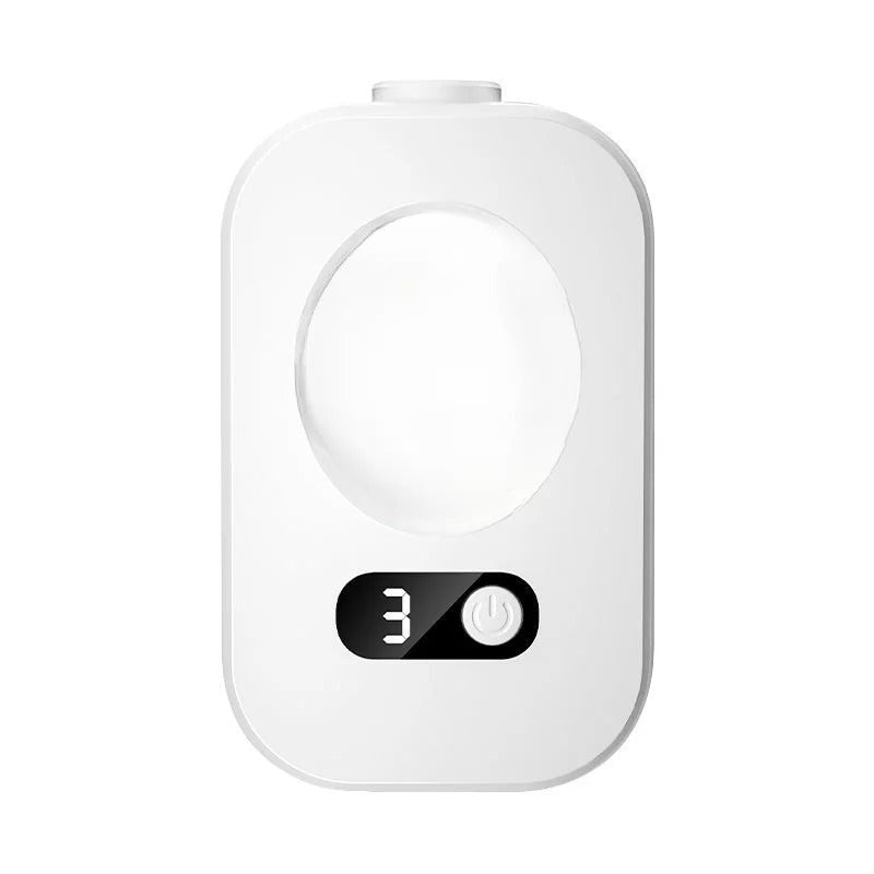 Belro automatic aroma diffuser in sleek white design, showing mist spray and control panel for health and beauty fragrance therapy.
