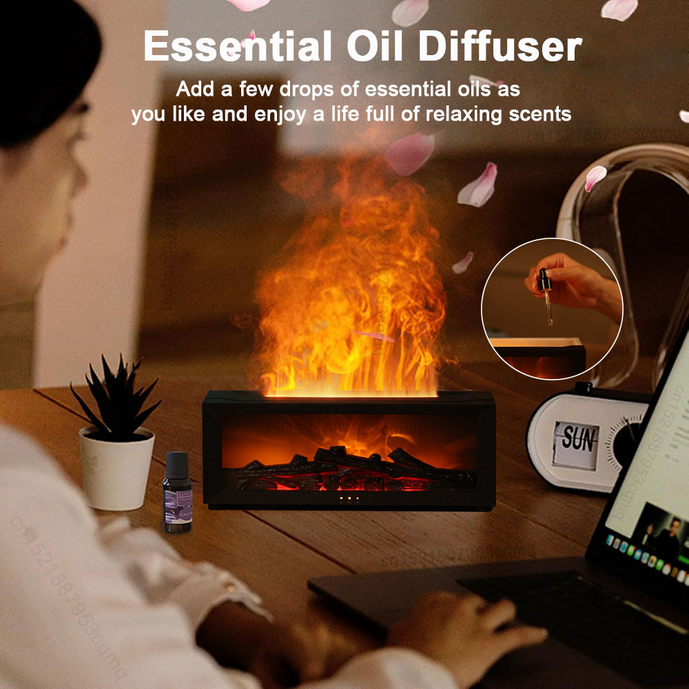 Belro Flame Diffuser Humidifier in sleek design, perfect for adding moisture and soothing fragrance to health and beauty spaces.
