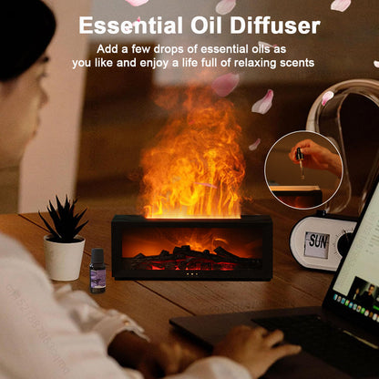 Belro Flame Diffuser Humidifier in sleek design, perfect for adding moisture and soothing fragrance to health and beauty spaces.