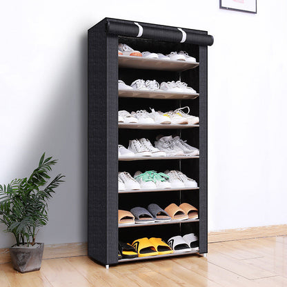 Mivoza fabric shoe rack with steel frame, 6 or 8 tiers, designed for space-saving shoe storage and organization.