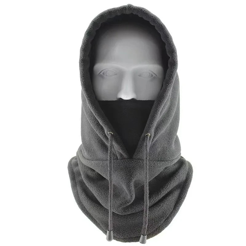 Dark grey Belro polar fleece balaclava mask for winter, featuring a snug fit and soft, warm fleece material.