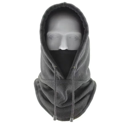 Dark grey Belro polar fleece balaclava mask for winter, featuring a snug fit and soft, warm fleece material.
