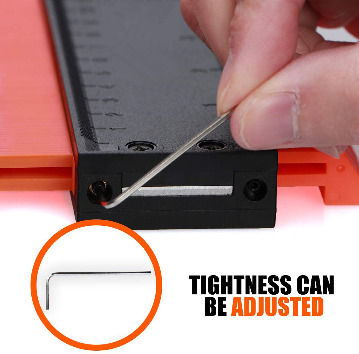 Belro contouring gauge measuring tool with adjustable arms for precise contouring and measuring in hardware projects.