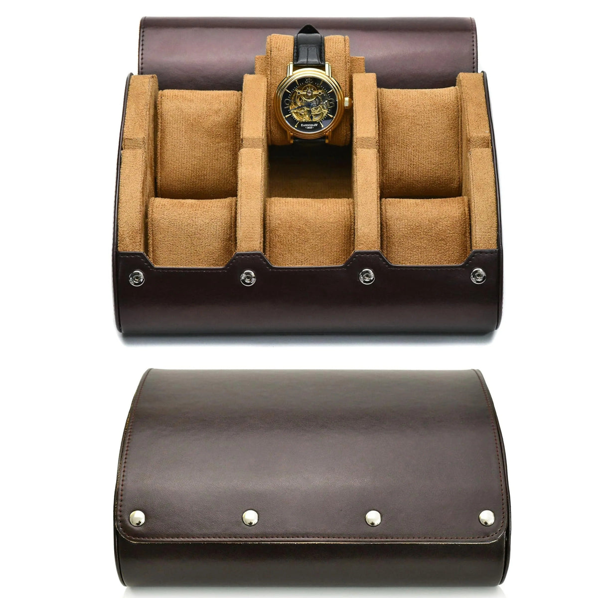 Belro watch travel case in black, compact accessories holder with protective padding for safe watch storage and travel.
