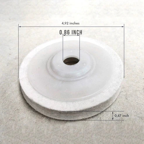 Belro universal fit polishing disc for tools and hardware, showing a close-up of the disc ready for buffing or polishing tasks.