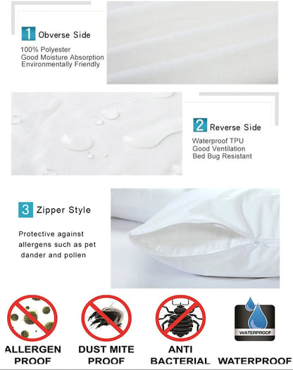 Belro waterproof pillowcase for men, clothing accessory with water-resistant fabric, shown in black on a bed.