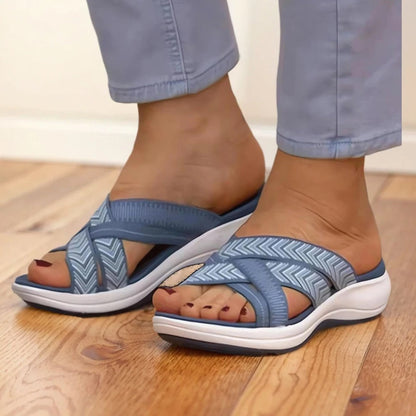Mivoza orthopedic sandals with adjustable strap, open toe, arch support, and cushioned comfort sole for home and outdoor wear.