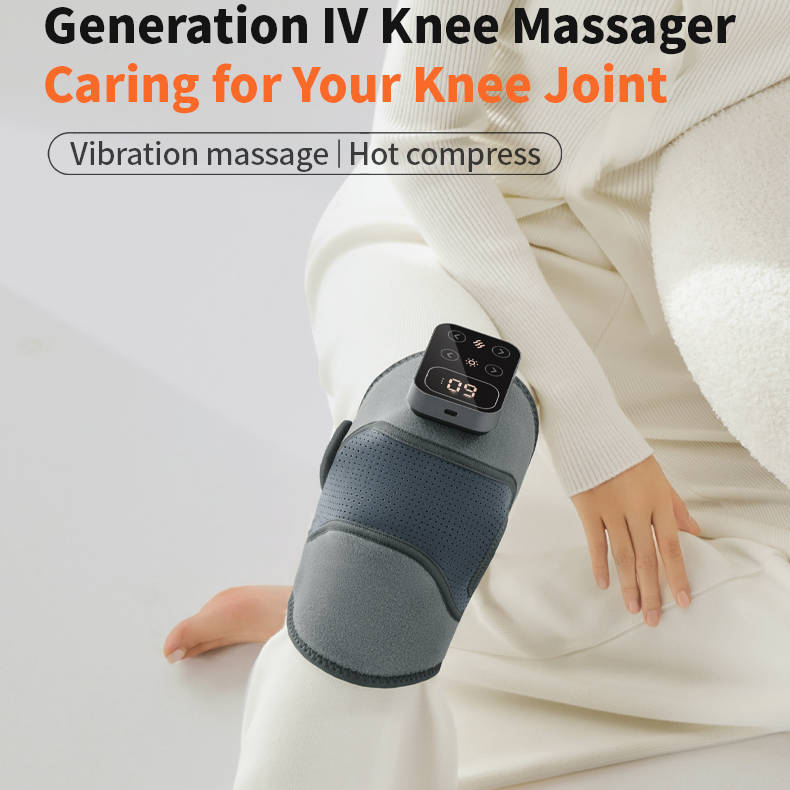 Belro cordless knee massager with heat and vibration, designed as an accessory suspenders for pain relief and muscle relaxation.