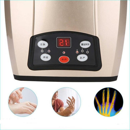 Belro heated hand massager for men, arthritis relief, physiotherapy compression device with palm and finger massage features.