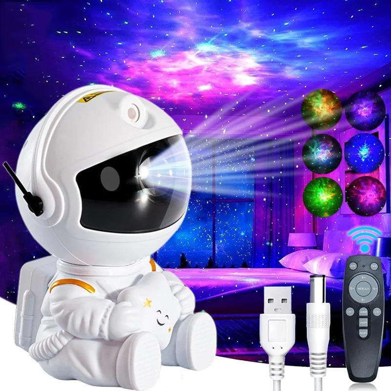 Belro Galaxy Light Projector displaying starry night sky projection on a wall, ideal as a decorative night light.