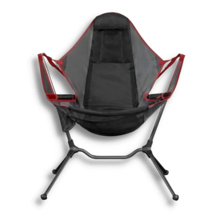 Belro luxury reclining camping chair with built-in audio amplifier, featuring comfortable design and integrated electronic controls.