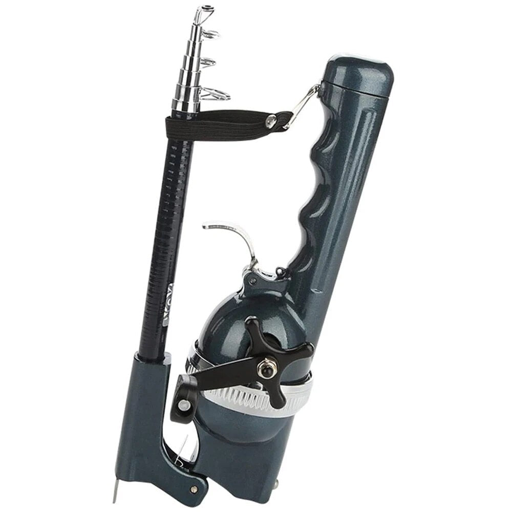 Mivoza Deutschland telescopic fishing rod 134cm with integrated reel, portable design, suitable for outdoor fishing activities