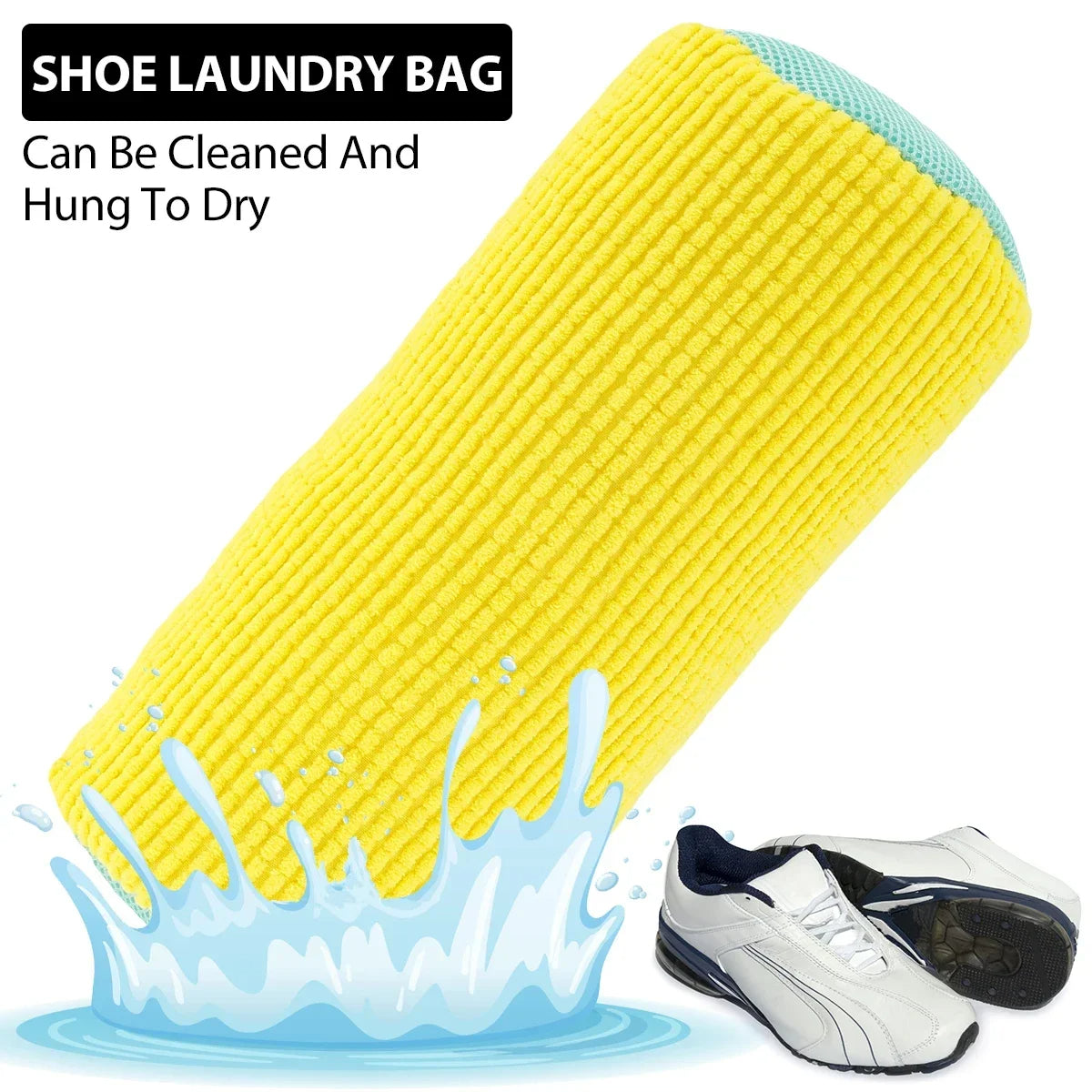 Belro 2-piece shoes washing bag set for laundry, footwear protection, durable mesh material, ideal for cleaning shoes safely.