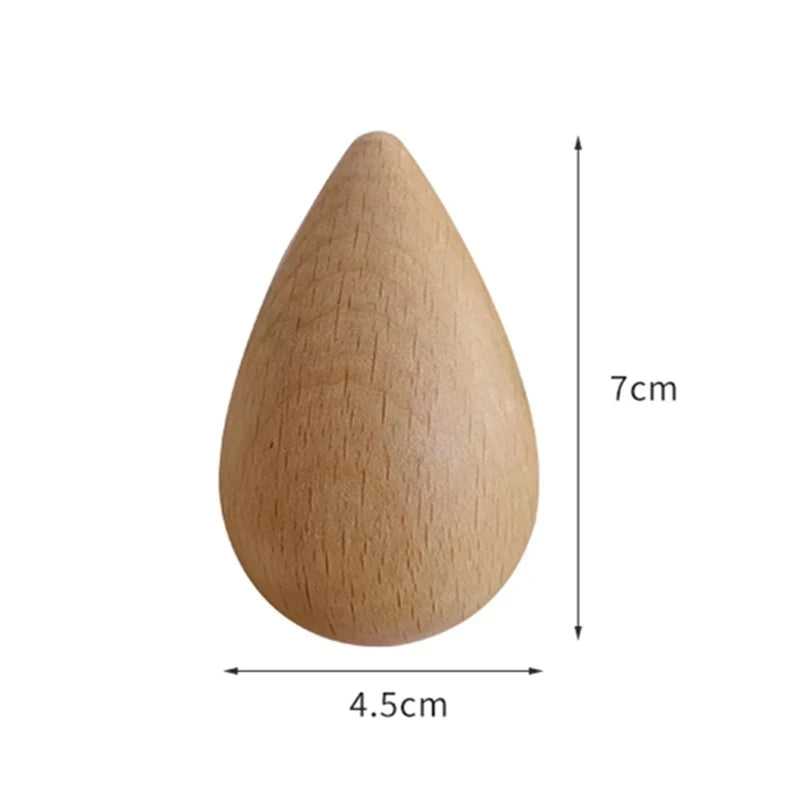 Belro beech wood water drop wall coat holder with multiple hooks for jackets and coats, mounted on a wall.