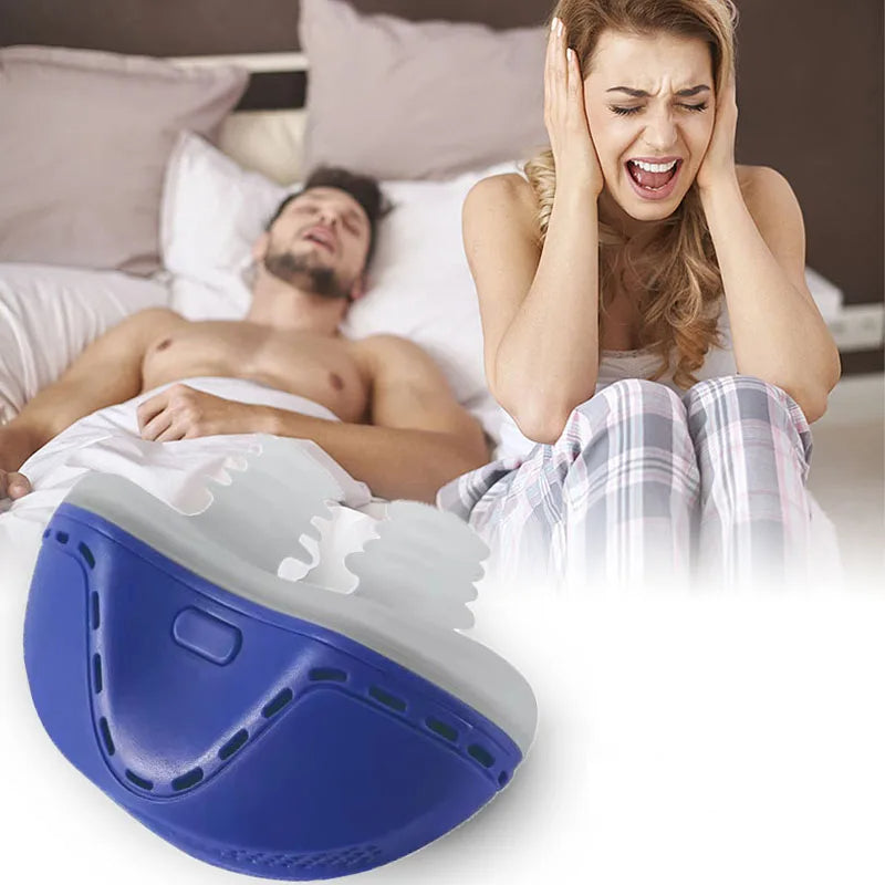 Belro electric anti-snore device with dual vortex airflow, designed to improve sleep and reduce snoring.