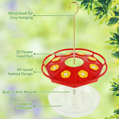 Flower-shaped Belro hummingbird feeder for garden decoration, featuring vibrant colors and a design that attracts hummingbirds.