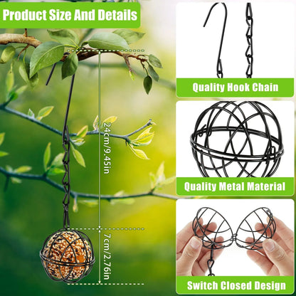 Metal hanging bird feeder set by Belro, featuring multiple feeders with decorative design for outdoor garden bird feeding.