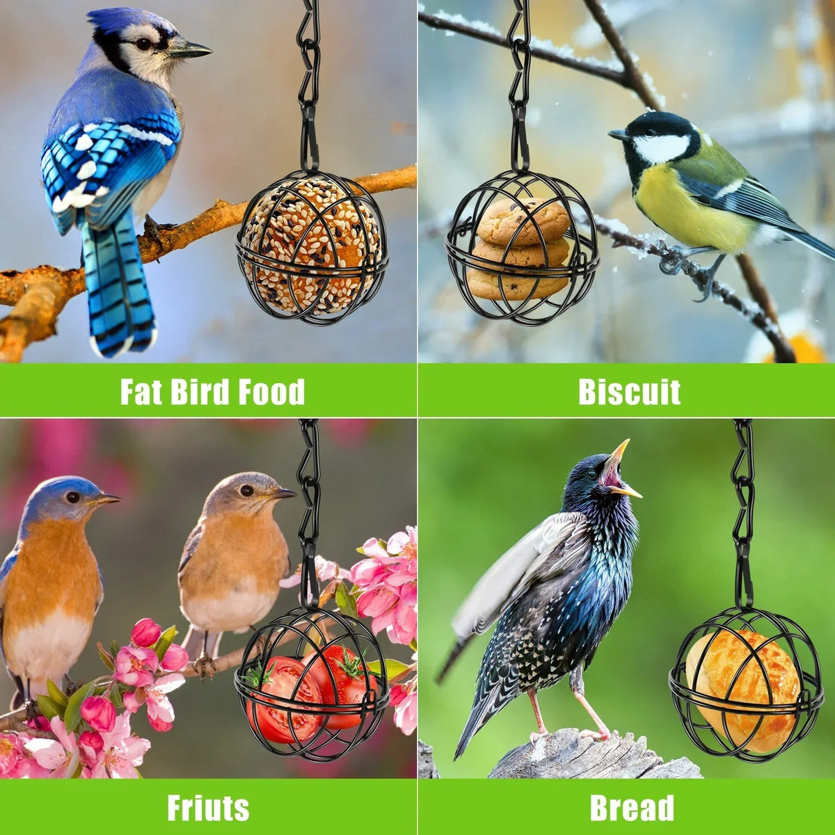 Metal hanging bird feeder set from Belro featuring multiple feeders with perches, ideal for garden decor and bird watching.