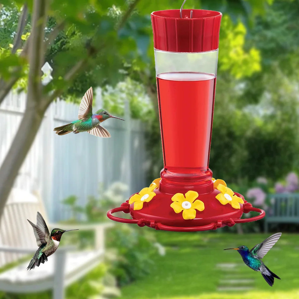 Large Belro plastic hummingbird feeder with hook for easy hanging, designed for outdoor garden decor and bird feeding.