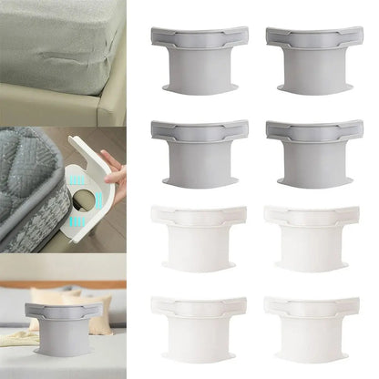 Belro adjustable bed clips for sheets securing bedding in home and garden bedroom setup with fitted sheet on bed.