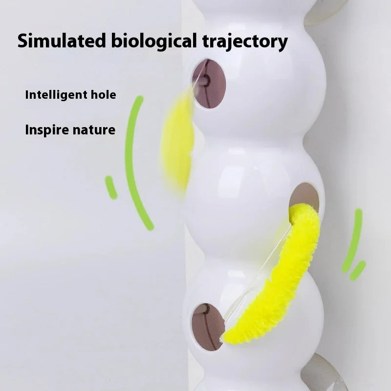 Belro interactive worm pole cat toy with automatic pop-up mechanism, designed to entertain and engage cats during playtime.