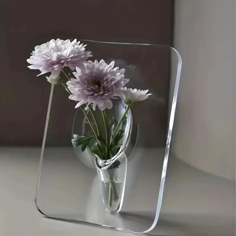 Modern acrylic picture frame with decorative flower vase by Belro, designed for home decor and garden styling.