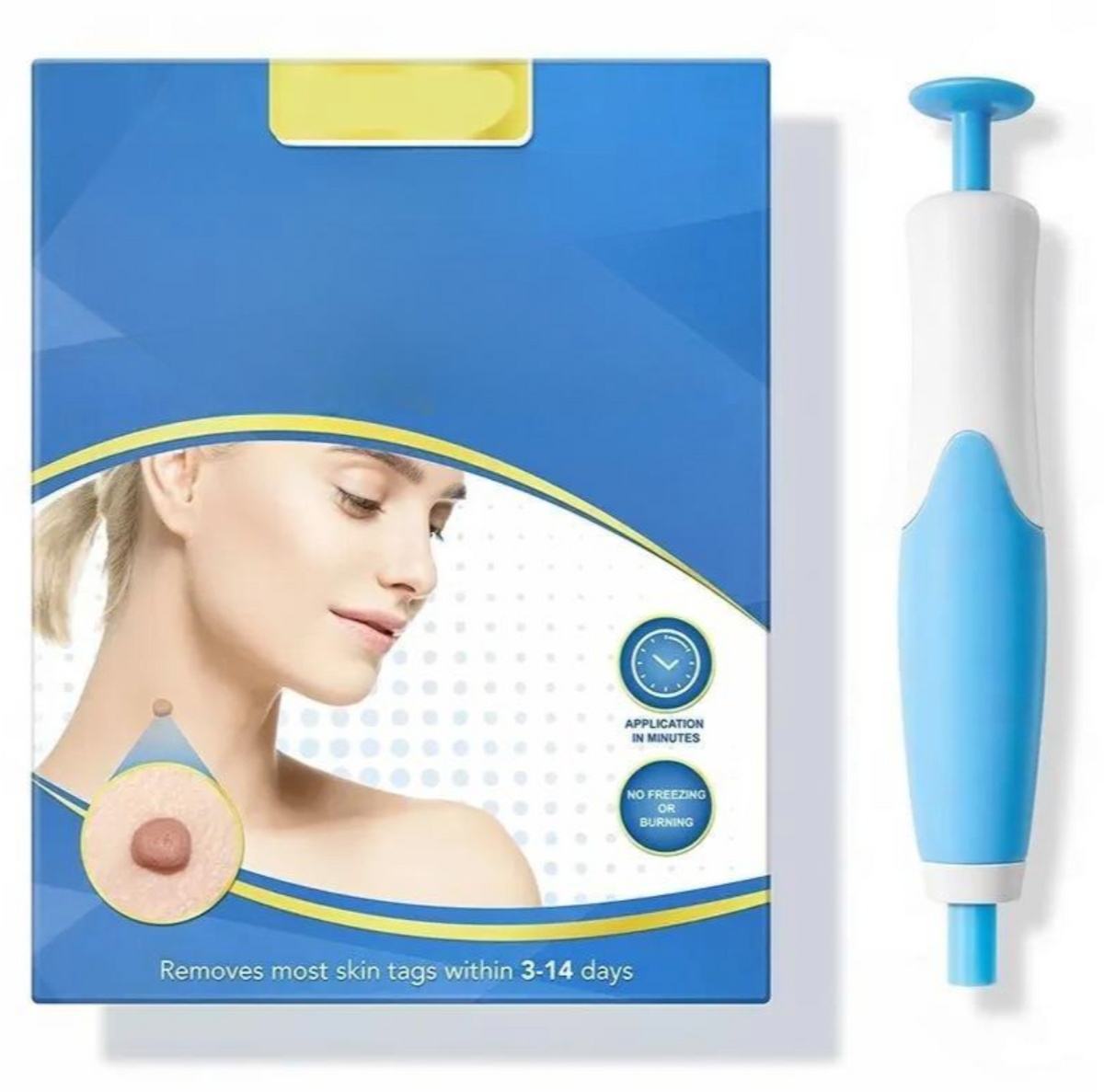Belro men's skin tag removal kit with medical tools and supplies for safe at-home skin tag removal.