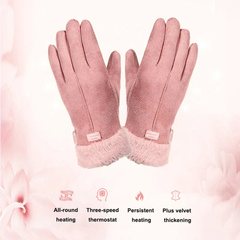 BowLift women's winter gloves with touchscreen-friendly soft insulation, showing the warm, insulated design and soft fabric exterior.
