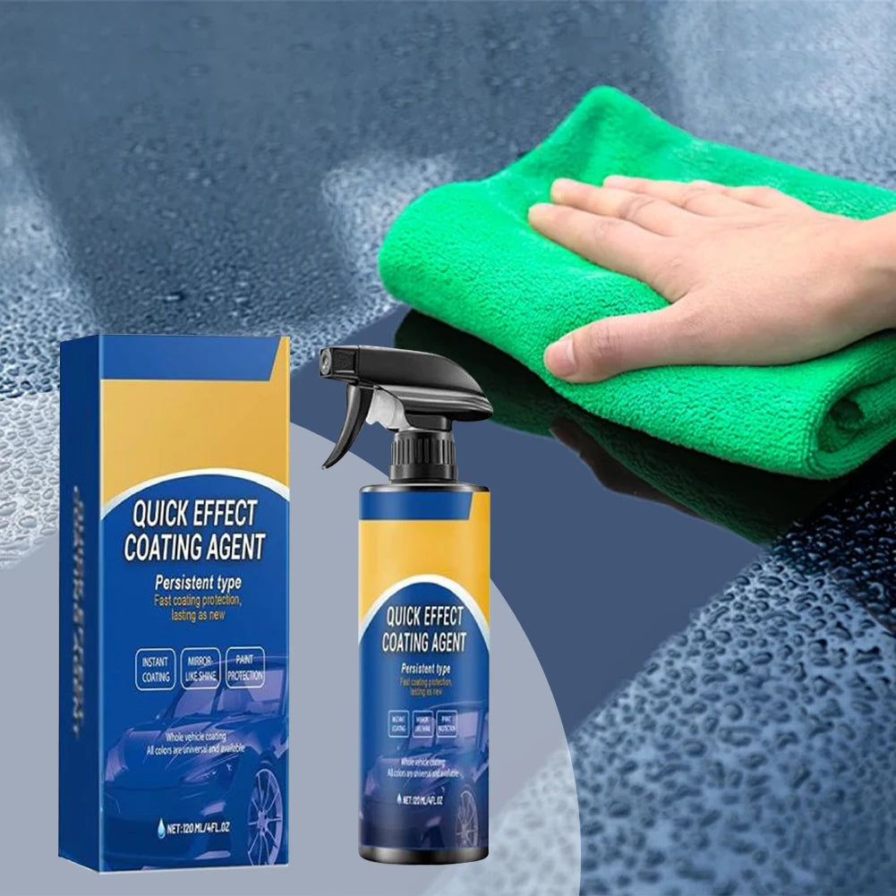 Mivoza Car Nano Ceramic Sealant spray showing glossy car surface with water-repellent coating for shine and protection.