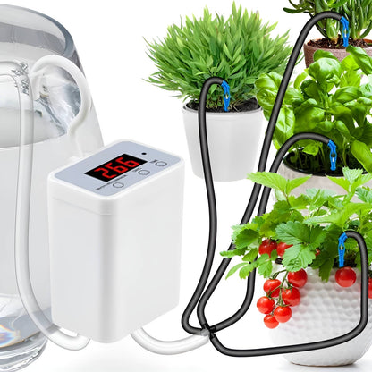 Belro automatic watering pump controller for outdoor gardening, featuring digital display and easy installation in home irrigation systems.