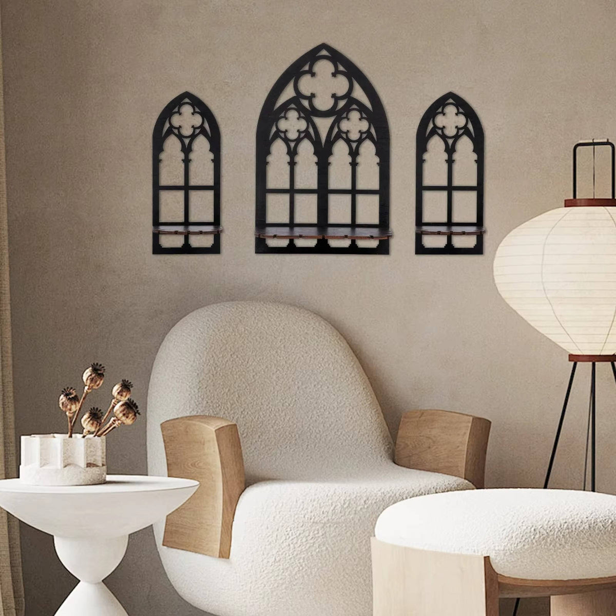 Belro Gothic wall decor 3-piece set featuring dark, ornate designs for home and garden interior decoration.