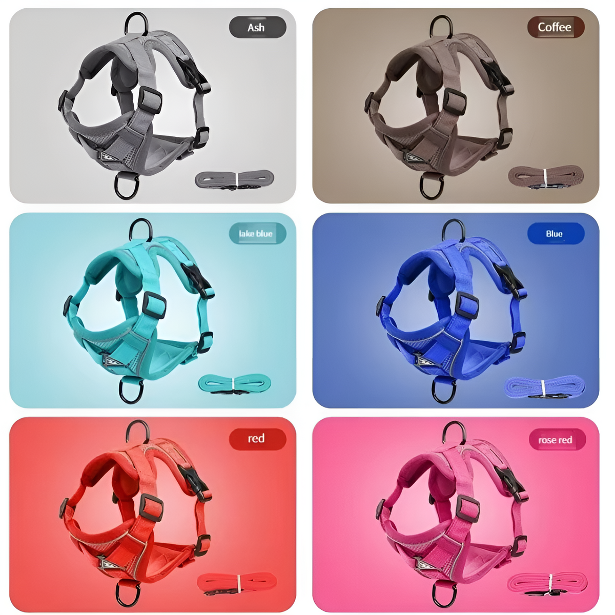 Reflective Belro cat harness and leash set with adjustable straps and secure buckle for safe outdoor walks.