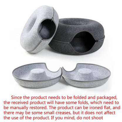 Belro donut cat bed with soft cushioning and raised edges, designed for cozy comfort for cats.