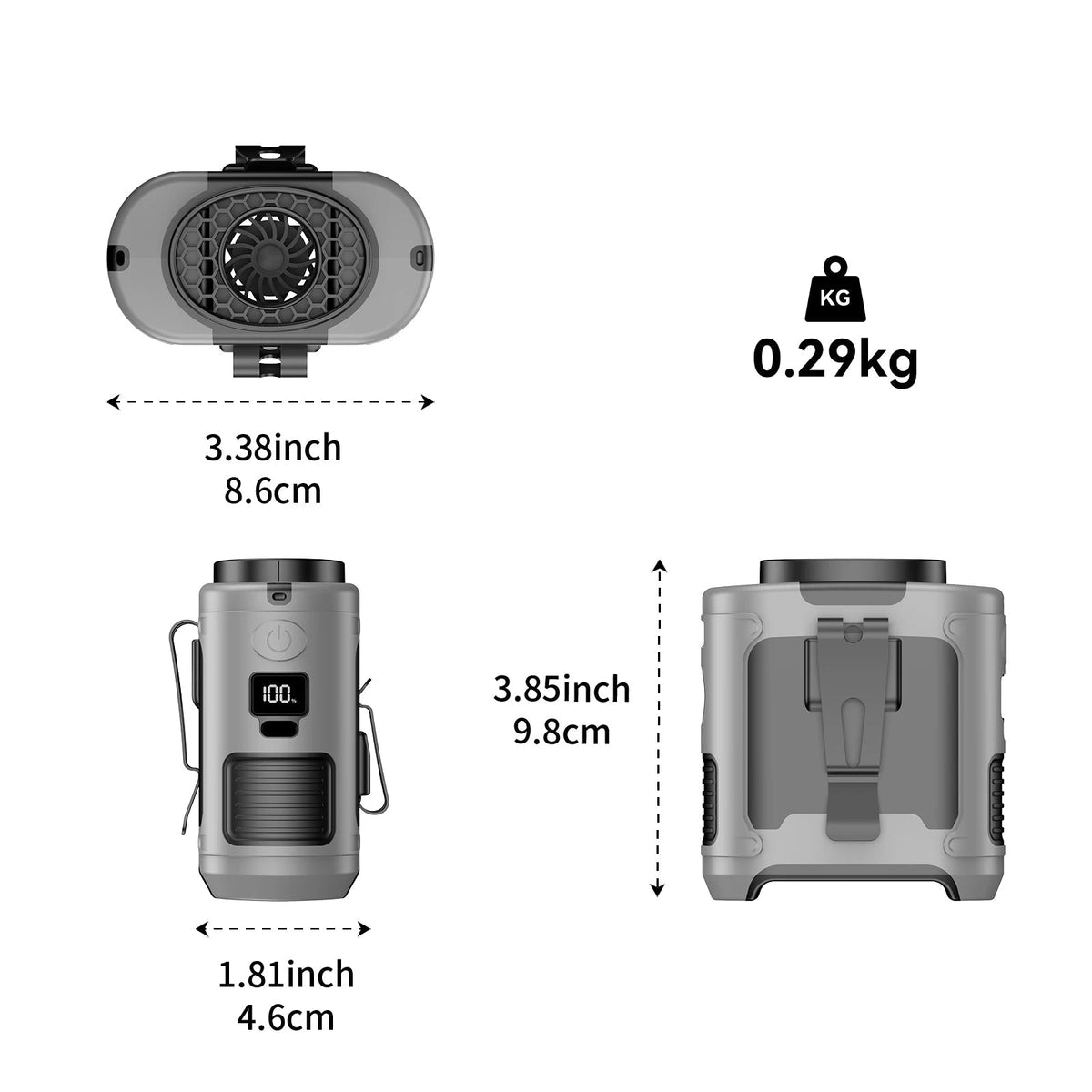 Belro 10,000mAh outdoor portable waist fan with adjustable straps, designed for outdoor use and personal cooling.