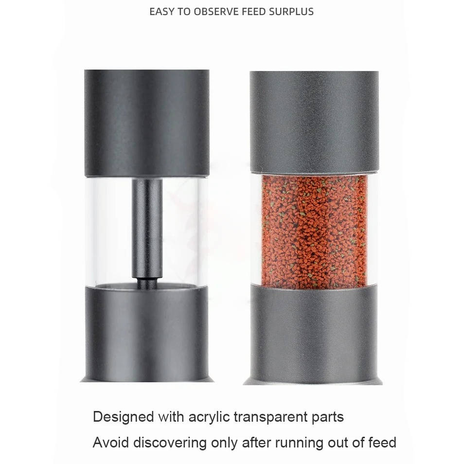 Mini Fish Feeder from Belro in an aquarium, showing its compact design and feeding mechanism for pet fish.