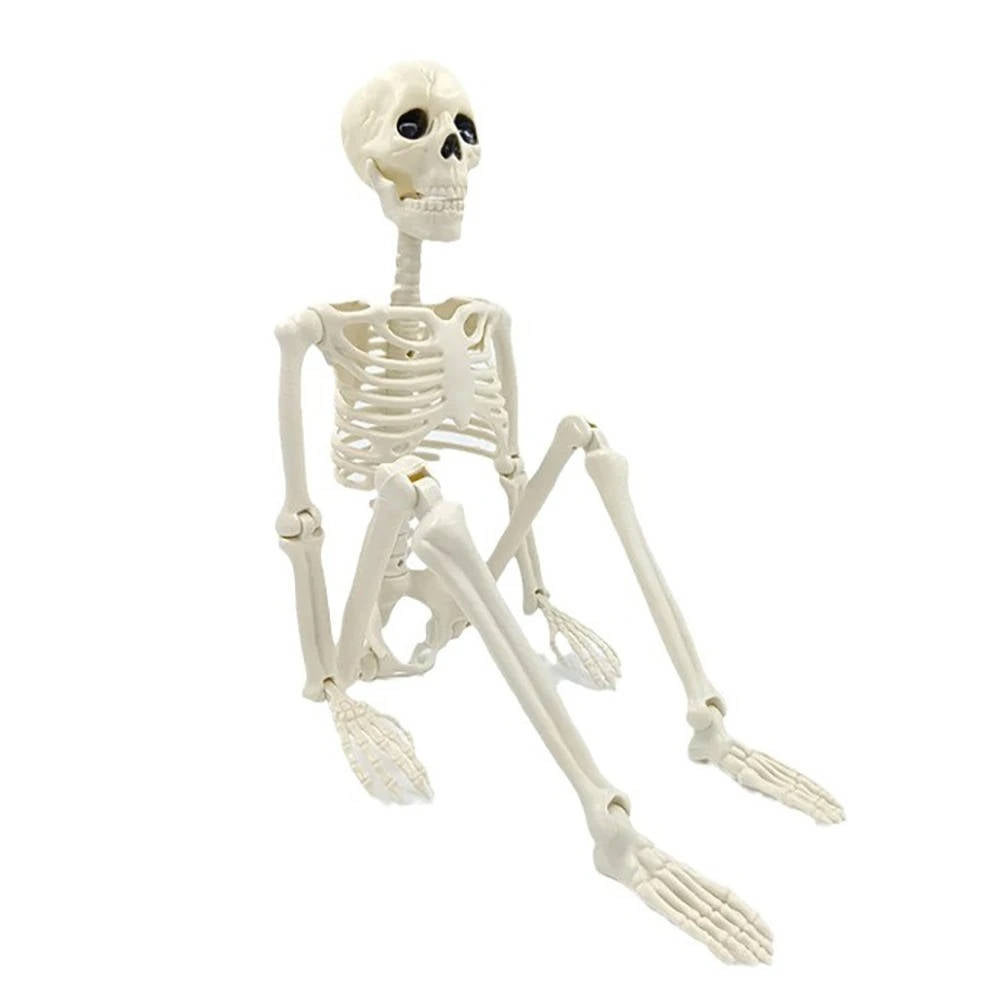 Belro human skeleton Halloween decoration for outdoor use, positioned in a garden setting with spooky, detailed bones.