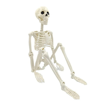 Belro human skeleton Halloween decoration for outdoor use, positioned in a garden setting with spooky, detailed bones.