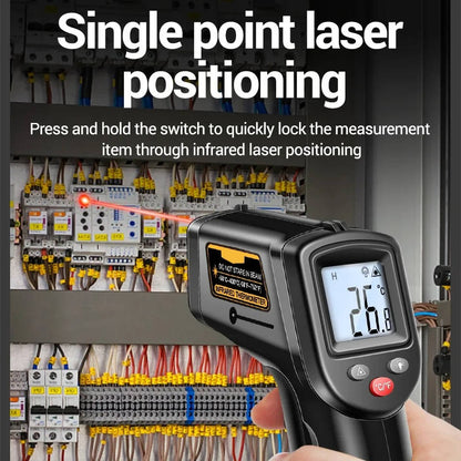 Belro infrared laser thermometer for accurate body temperature measurement, featuring a sleek handheld design.