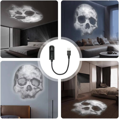Belro Halloween light projector displaying spooky images on a wall, perfect for Halloween decorations and themed lighting.