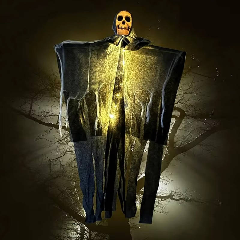 Belro glowing skull outdoor Halloween decorations set of two for spooky home and garden outdoor decor.