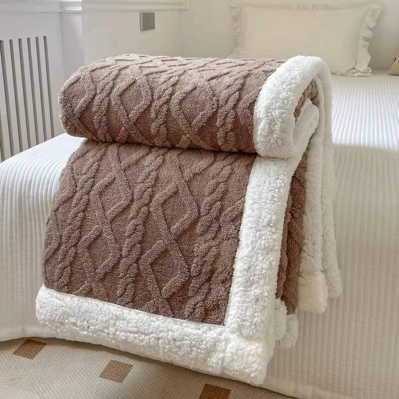 Belro men's fleece blanket with soft, cozy fabric, shown draped for warmth and comfort in a casual setting.