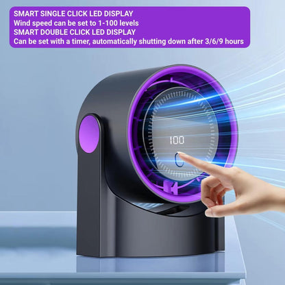 Belro USB small desk fan in black, compact electronic fan for home or office use with adjustable tilt and quiet operation.