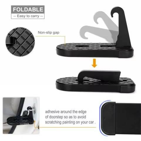 Belro universal fit car door step mounted on vehicle door, ideal for easy access and vehicle maintenance.